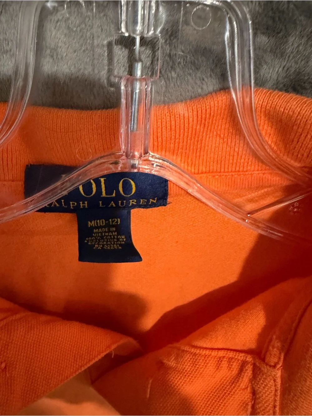 Ralph Lauren Orange Polo with Navy Tag
